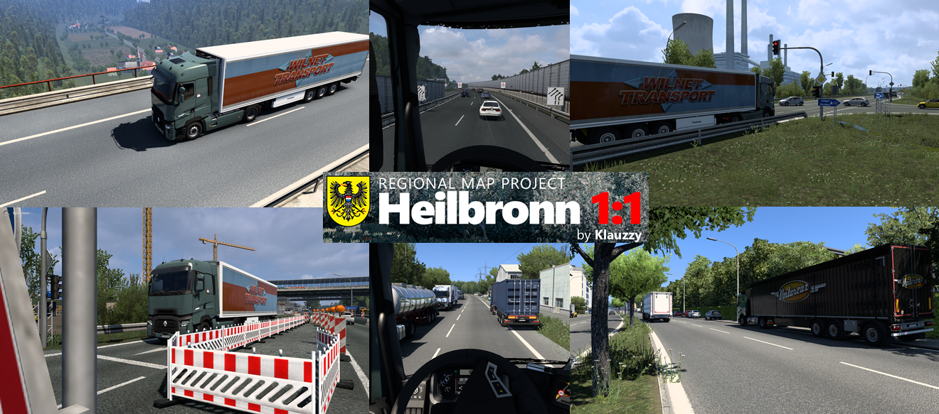 Heilbronn teaser image - Screenshots from this beautiful 1:1 scale map, taken on the A6 and on city roads of Heilbronn.