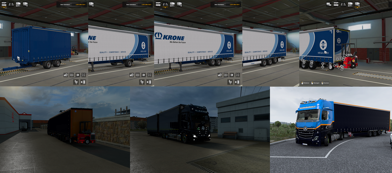 Krone Megatrailer Teaser Image - Shows the some example of the Krone Mega Trailers